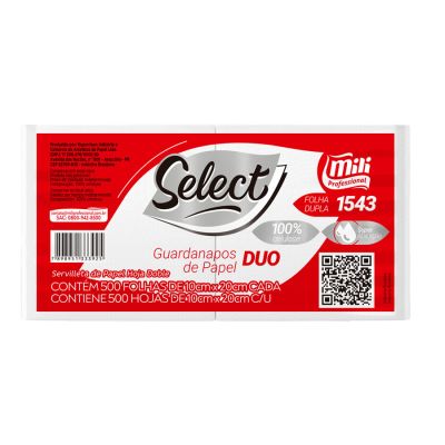 Guardanapo Mesa Folha Dupla 10 X 20cm C/ 500 Fls Mili Professional 1543