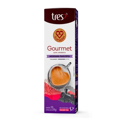 Capsula Cafe Espresso Tres Gourmet Mogiana Paulista 80g C/10 Unidades