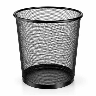 Cesto De Lixo Aramado Metal Preto Redondo V-6104 Preto Vighs Ww