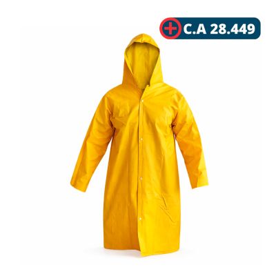 Capa De Chuva Pvc C/ Forro Amarela Gg Brascamp (ca 28449)