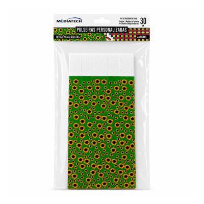 Pulseira De Identificacao Tyvek Girassol C/30 Mediatech