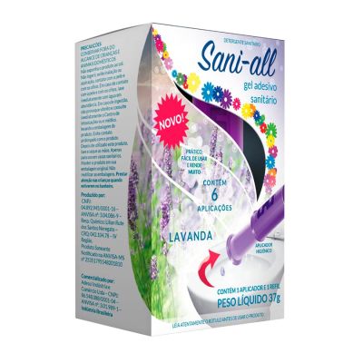 Gel Sanitario Adesivo C/ Aplicador Lavanda 37g Sani All