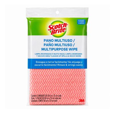 Pano Multiuso Rosa 33x58cm C/5un Scotch-brite 3m
