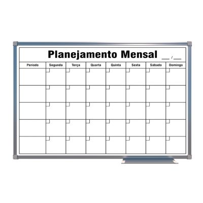 Quadro Branco Planejamento Mensal 90 X 60 Alumino Standard 1137 Souza