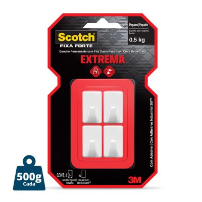 Gancho Scotch Pequeno Branco C/4 3m