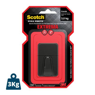 Gancho Scotch Grande Preto 3m