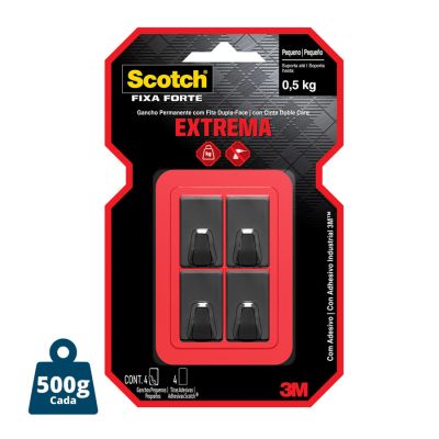 Gancho Scotch Pequeno Preto C/4 3m