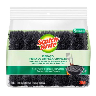 Fibra P/ Limpeza Fibra Grill C/5 Scotch Brite