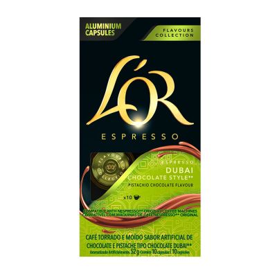 Capsula Cafe Espresso L'or Dubai Chocolate 52g C/10 Unidades
