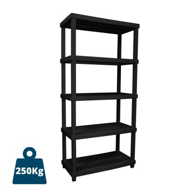Estante Plastica 5 Prateleiras Or40300 Preta 42cm Ordene