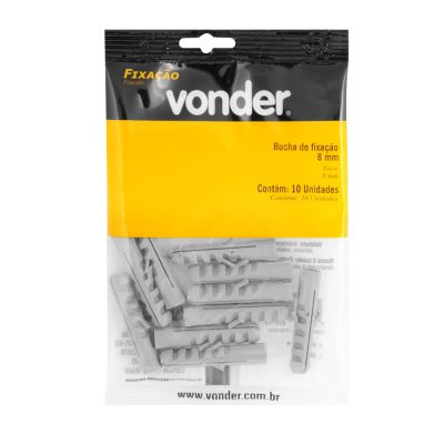 Bucha De Fixacao 8mm Nylon C/ 10 Vonder