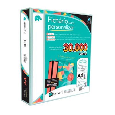 Pasta Fichario 4 Argolas 60mm Branca P/ Personalizar 1379 Hemon