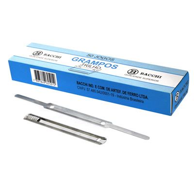 Grampo Trilho Metal Cx C/50un Bacchi