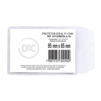 Protetor P/ Documentos 65x95mm C/100 Ref.037 Dac