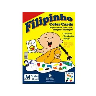 Papel Criativo A4 210x297mm 120g 24fls 8 Cores Filipinho 1775