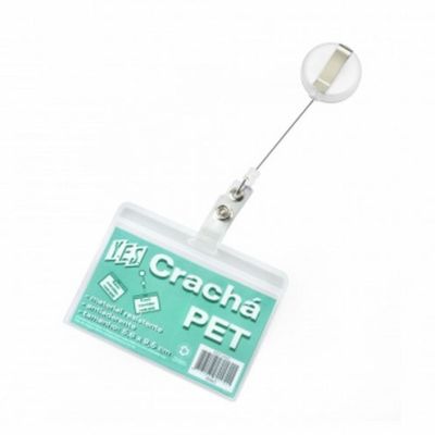 Cracha Com Prendedor Retratil 11,1 X 6,5cm Horizontal Em Pet Yes Id001