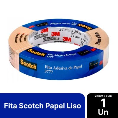 Fita Adesiva Papel Kraft Liso 24mm X 50m Scotch 3777 3m Sleeve