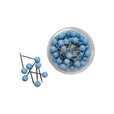 Alfinete P/ Mapa Azul Claro C/50 Helomax 202