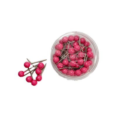 Alfinete P/ Mapa Rosa C/50 Helomax 214