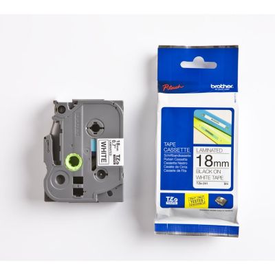 Fita Rotuladora Brother 18mmx8m Branca Escrita Preta Tze241
