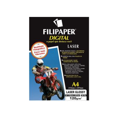 Papel Glossy Laser A4 120g 50fls Filipaper 02510