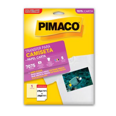 Papel Transfer Ink-jet P/ Camisetas 7075 Cx C/5fls Pimaco