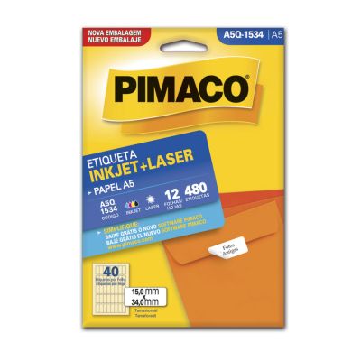 Etiqueta Adesiva Multiuso A5 Q1534 15,0x34,0 C/480un Pimaco