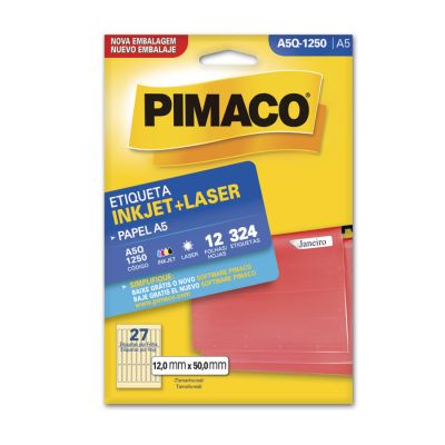 Etiqueta Adesiva Multiuso A5 Q1250 12,0x50,0 C/324un Pimaco