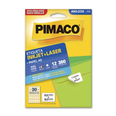 Etiqueta Adesiva Multiuso A5 Q2232 22,0x32,0 C/360un Pimaco