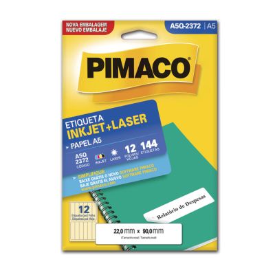 Etiqueta Adesiva Multiuso A5 Q2372 22,0x90,0 C/144un Pimaco
