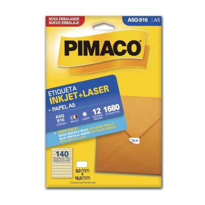 Etiqueta Adesiva Multiuso A5 Q916 9,0x16,0 C/1680un Pimaco