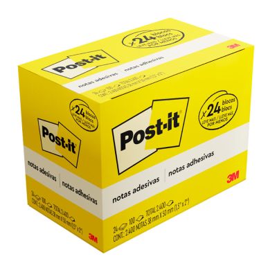Post-it Amarelo 24 Blocos 38 X 50mm 3m