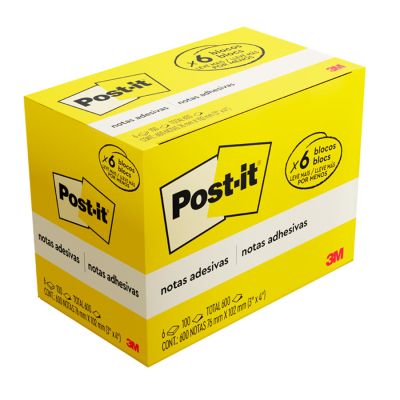 Post-it Amarelo 100 Fls 76 X 102mm Leve 6 Pague 5 3m