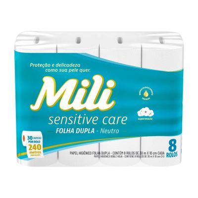 Papel Higienico Folha Dupla Neutro Pt C/96 Rolos De 30m Mili