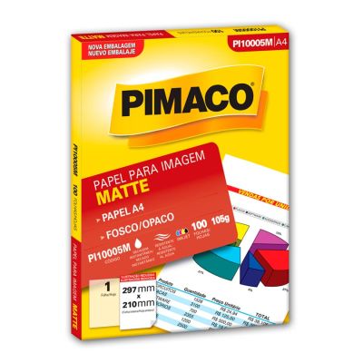 Papel Fotografico A4 105g Fosco Pi-10005 C/100fls Pimaco Ww