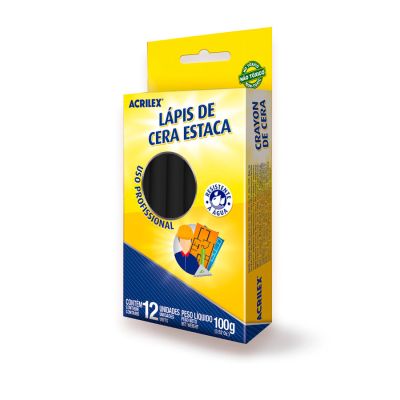 Lapis Estaca Preto C/12 Acrilex