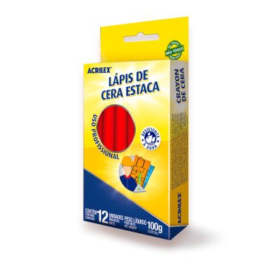 Lapis Estaca Vermelho C/12 Acrilex