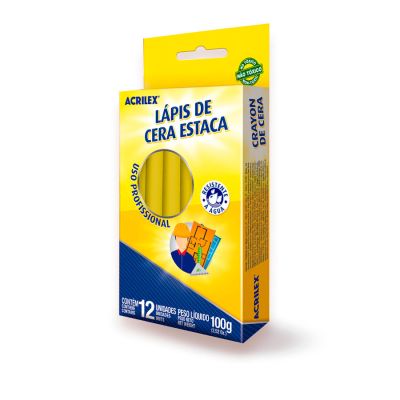 Lapis Estaca Amarelo C/12 Acrilex