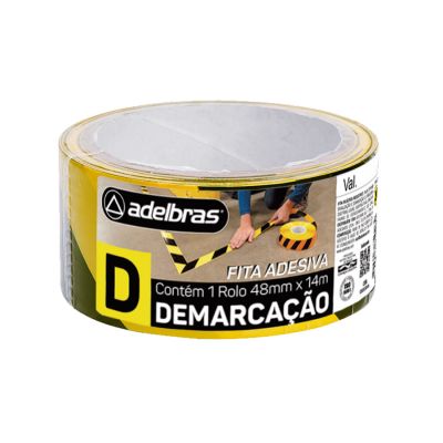 Fita Adesiva Demarcacao De Solo 48mm X14m Amarela/preto 910 Adelbras