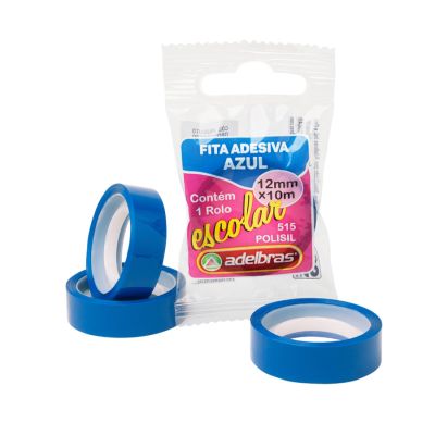 Fita Adesiva Polisil 515 12mm X 10m Azul Adelbras (flow Pack) Ww
