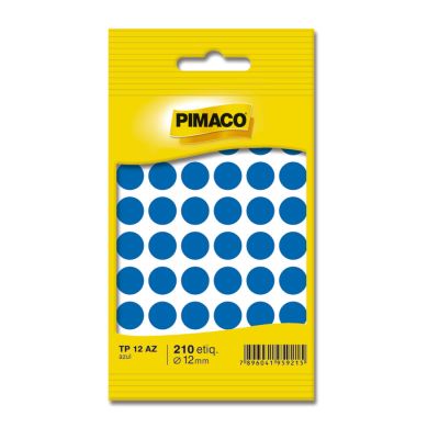 Etiqueta Adesiva Redonda Tp-12 Azul C/210 Pimaco