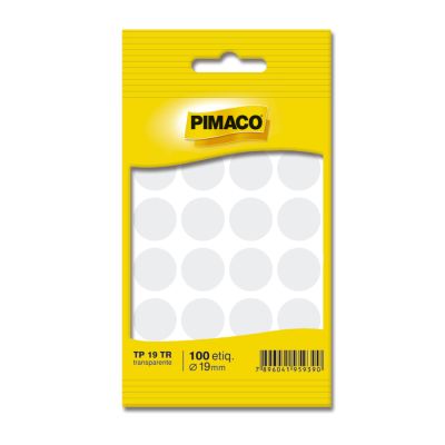 Etiqueta Adesiva Redonda Tp-19 Transparente C/100 Pimaco