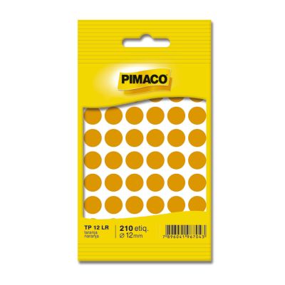 Etiqueta Adesiva Redonda Tp-12 Laranja C/210 Pimaco