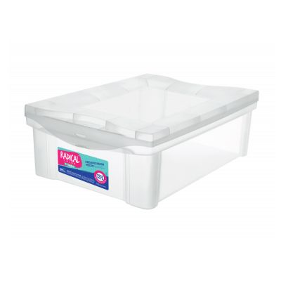 Caixa Organizadora Plastica 13,5l Media Baixa Cristal Ordene 21001