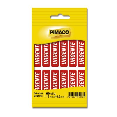 Etiqueta Adesiva Cartela Urgente 1341 13,0x44,5 C/60un Pimaco