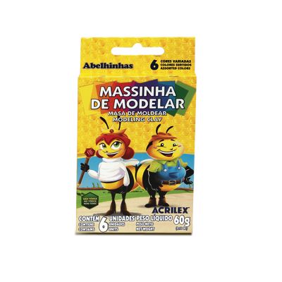 Massa De Modelar C/06 Cores 60g Acrilex 7060