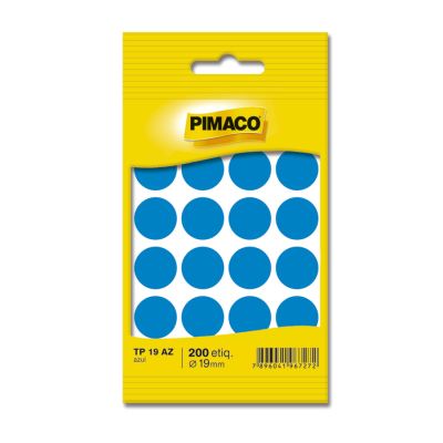 Etiqueta Adesiva Redonda Tp-19 Azul C/200 Pimaco