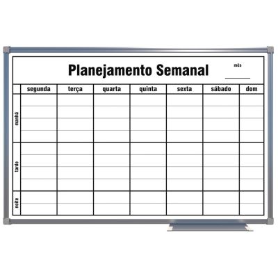 Quadro Branco Planejamento Semanal 60 X 90cm Aluminio Souza 6333