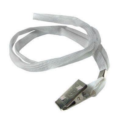 Cordao P/ Cracha Com Predendor C/10 Branco Kit