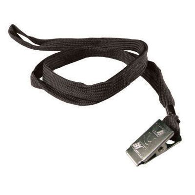 Cordao P/ Cracha Com Prendedor C/10 Preto Kit